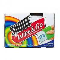 Пятновыводящие салфетки Shout Wipe And Go Instant Stain Remover Wipes (12 штук) США