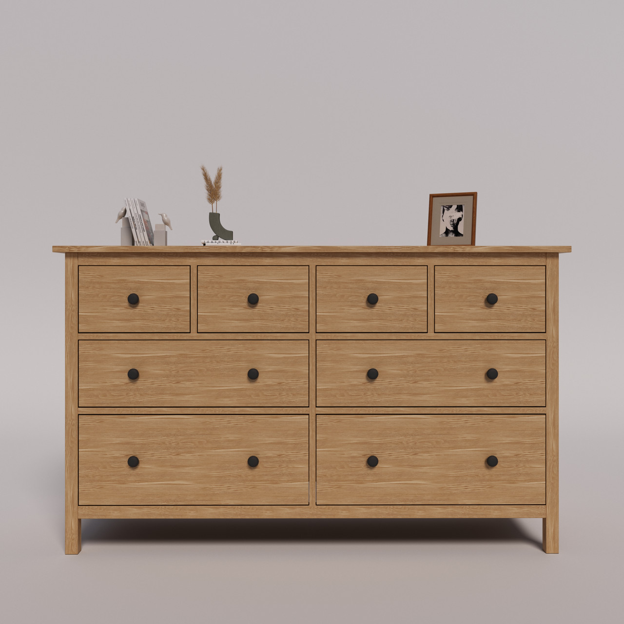 Комод "Хамес" из натурального дерева ясень на восемь ящиков Комод "Хамес" из натурального дерева ясень на восемь ящиков