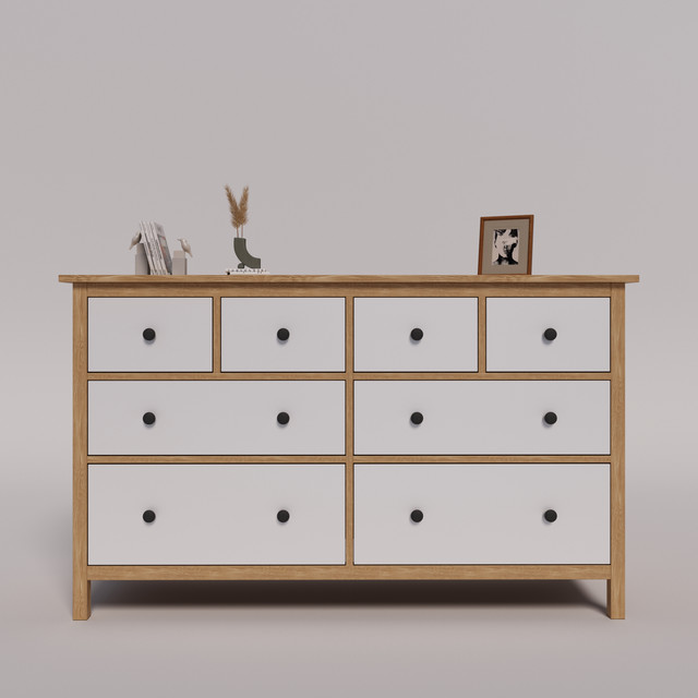 Комод "Хамес" из натурального дерева ясень на восемь ящиков