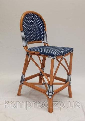 Стілець для барної стійки з ротанга для кафе та бару 46х61х107см, фото 1