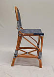 Стілець для барної стійки з ротанга для кафе та бару 46х61х107см, фото 3