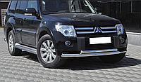 Передняя защита двойная труба Mitsubishi Pajero Wagon 06+