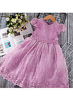 Детское платье сиреневое, платье для девочки сиреневое, детское ажурное платье, кружевное платье для девочки
