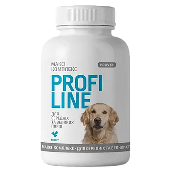 Вітаміни для опорно-рухового апарату собакам середніх та великих порід собак ProVET Profiline Максі Комплекс 100 таблеток