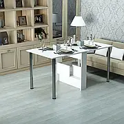 Обідній стіл-книжка трансформер "Святковий" Білий (1515x800x730) Гамма-стиль