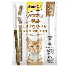 Ласощі для котів GimCat Sticks 4 шт.*5г (індичка та кролик)