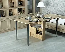 Обідній стіл-книжка трансформер "Святковий" Дуб Сонома (1515x800x730) Гамма-стиль