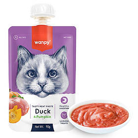 Wanpy (Ванпі) Duck & Pumkin крем-суп для котів КАЧКА З ГАРБУЗОМ,90г