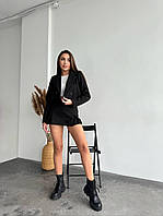 Костюм-двійка жіночий (спідниця-шорти та піджак) щільний твід Туреччина РІ-845