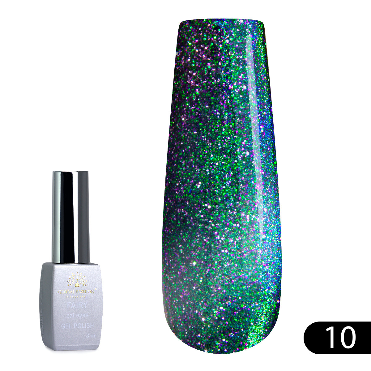 Гель-лак Global Fashion Fairy Cat Eyes №10, 8мл.