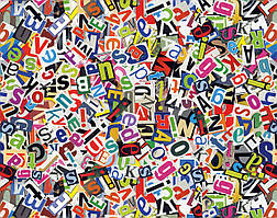 Подарунковий папір для пакування "Літери", 5 шт/уп