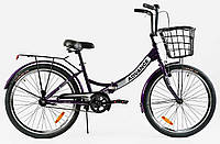 Складной велосипед Corso Advance 24" AD-24198 с корзиной