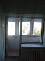 Балконний блок ПВХ /глухе вікно 1150х1350, двері 700х2050/, фото 3