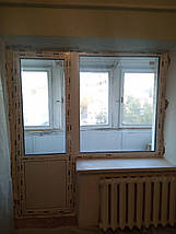 Балконний блок ПВХ /глухе вікно 1150х1350, двері 700х2050/, фото 2