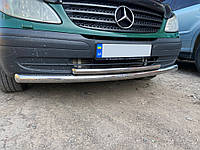 Губа нижняя двойная ST014 (нерж) 60/48мм для Mercedes Viano 2004-2015 годов от RT