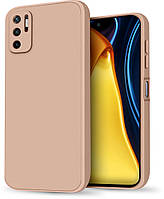 Силиконовый чехол HardCorner Xiaomi Poco M3 Pro 5G (с микрофиброй) Пудровый