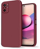 Силиконовый чехол HardCorner Xiaomi Redmi Note 10S (с микрофиброй) Бордовый