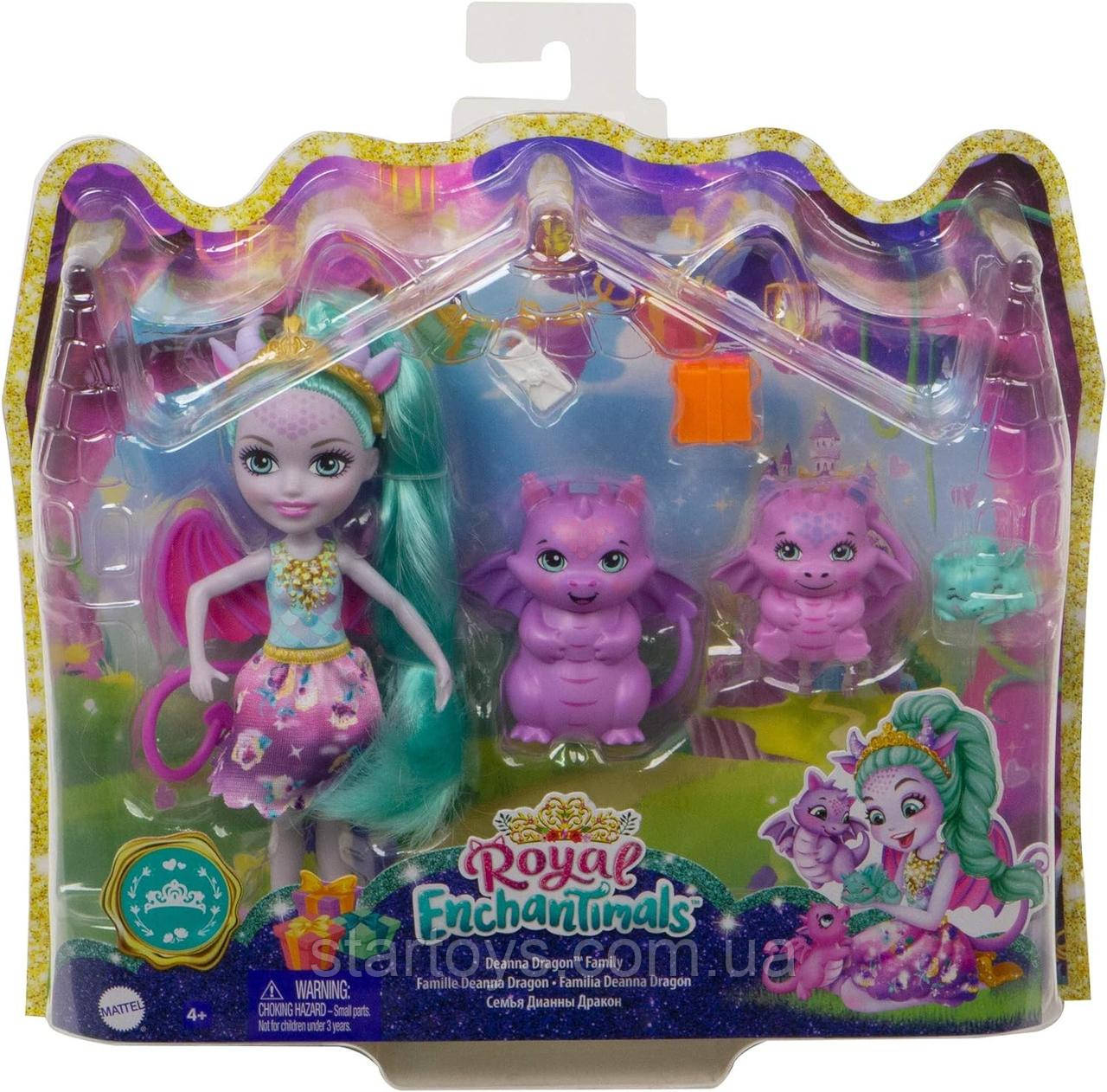 Ігровий набір Enchantimals Royals Сім'я Драконів з лялькою Діана GYJ09