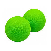 Массажный двойной мячик EasyFit EF-1062-Gr, TPR 12 х 6 см, зеленый, Vse-detyam