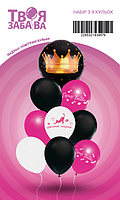 Набір з 9 повітряних кульок "Crown girl" ТМ "Твоя Забава"