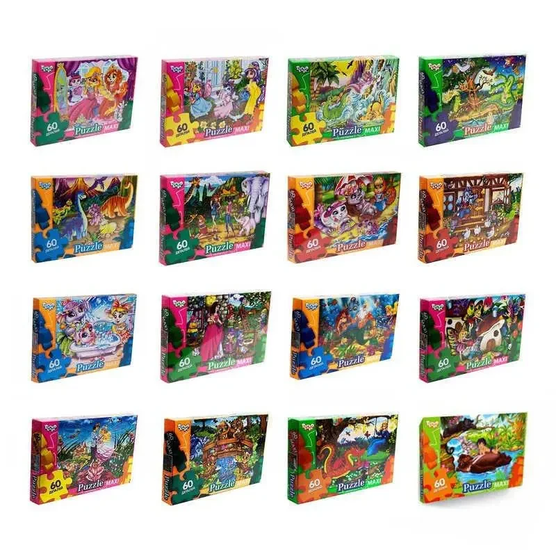 Гр Пазли 60 ел. максі с.8 Mx60-08-01,02,03,04...16 (16) ВИДАЄТЬСЯ ТІЛЬКИ МІКС ВИДІВ, "Danko Toys", фото 1