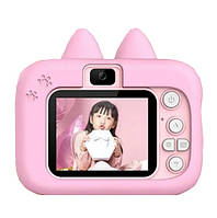 Дитячий фотоапарат X900 Cat, рожевий (акумулятор: 400 мАг, 4-кратний зум, фото 20МП, 1080HD відео), фото 6