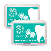 Зубочистка с освежающей нитью Manorm 50шт (2 упаковки)