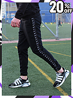 Спортивні штани Nike з лампасами Молодіжні штани спортивні чорного кольору Джогери з кишенями