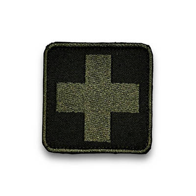Шеврон, нашивка Медичний хрест, на ліпучці / Патч Medic Cross