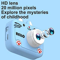 Дитячий фотоапарат X900 Cat, блакитний (4-кратний зум, акумулятор 400 мАг, відео 1080HD, фото 20МП), фото 5