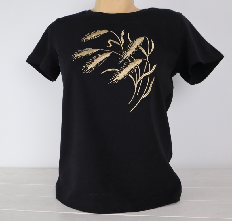 Футболка з вишивкою жіноча Колоски, футболка вишивка,футболка вишиванка,футболка з вишиванкою,футболка вишита