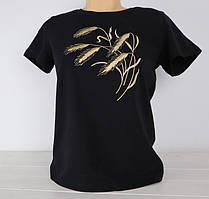 Футболка з вишивкою жіноча Колоски, футболка вишивка,футболка вишиванка,футболка з вишиванкою,футболка вишита