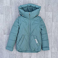 Детская демисезонная куртка-жилетка на девочку весна/ осень, модная весенняя деми курточка для детей - мятная