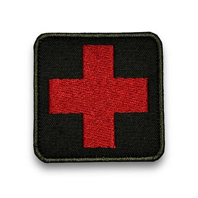 Шеврон, нашивка Медичний хрест, на ліпучці / Патч Medic Cross