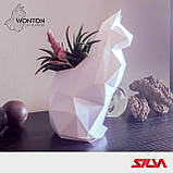 Горщик для квітів декоративний настільний "Кішечка" / Квітковий горщик пластиковий для дому, фото 6