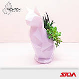 Горщик для квітів декоративний настільний "Кішечка" / Квітковий горщик пластиковий для дому, фото 2