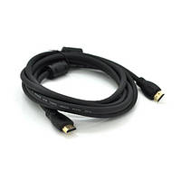 Кабель Ritar PL-HD347 HDMI-HDMI 19+1, Ultra HD 4Kx2K, 2160P, 3.0m, v2.0, OD-6.0mm, с фильтром, круглый Black