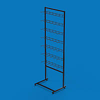 Стійка торгова Єва-60 на 7 секцій подвійних гачків (чорна)