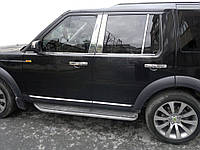 Молдинг дверных стоек (6 шт, нерж.) для Land Rover Discovery IV от RT