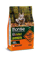 Сухой беззерновой корм Monge Dog Bwild Grain Free All breeds Adult для взрослых собак всех пород с уткой, 2,5