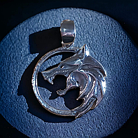 Мужской серебряный кулон Волк - яркое оригинальное мужское украшение из серебра 925 пробы
