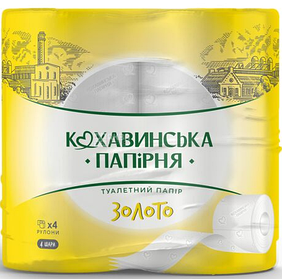 Туалетний папір Золото Кохавинка 4 — шарний білий 17,8 м