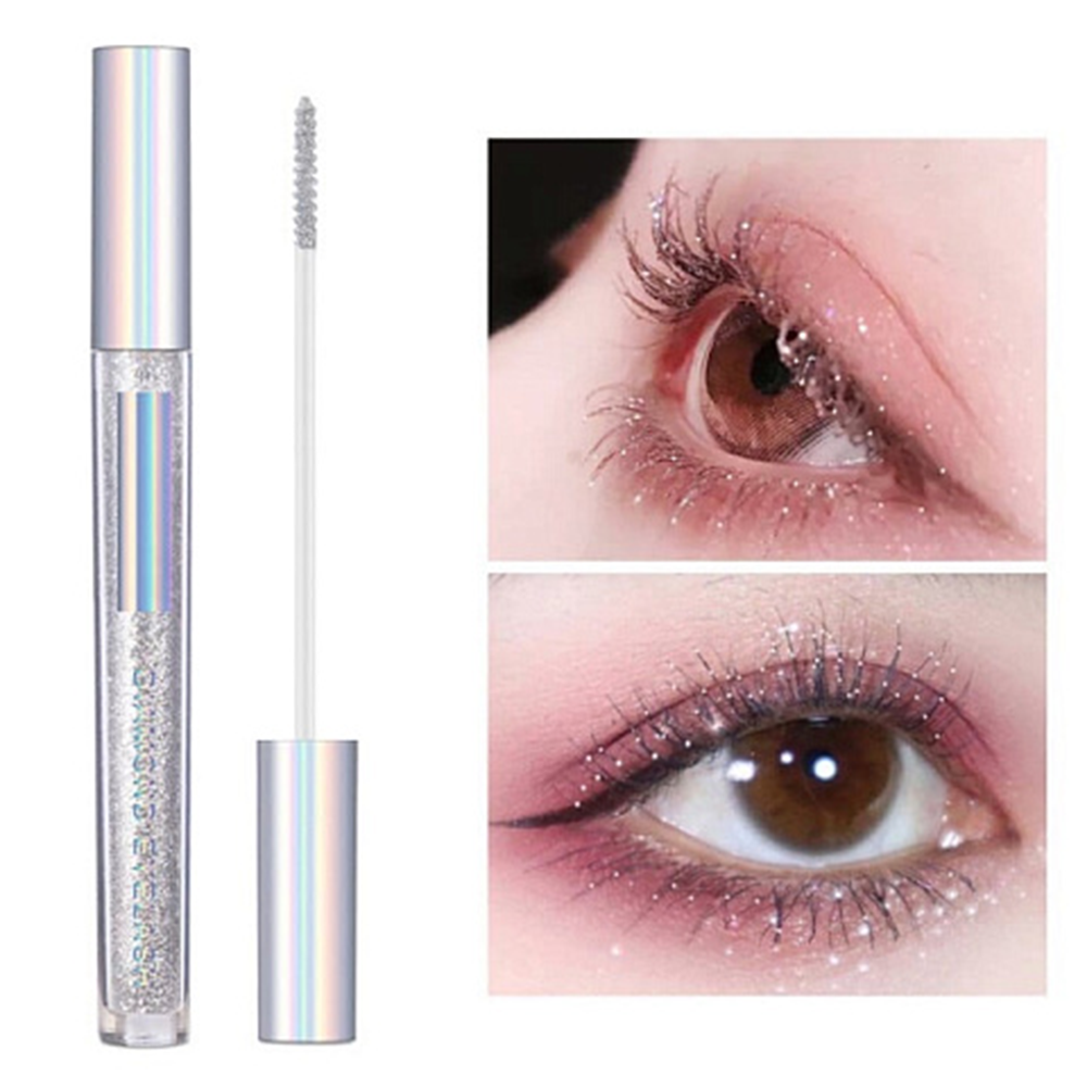 Водостійка туш для вій з блискітками ICVC Diamond Eyelash / Прозора туш зі срібним глітером