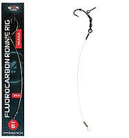 Готовый поводок W4C из флюорокарбона FLUOROCARBON RONNIE RIG (ронни риг), крючок MUGGA № 4