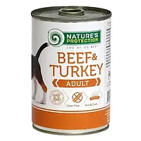 Консерва Natures Protection Adult Beef & Turkey для дорослих собак, 400 г