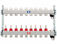 Колектор (гребінка) ITAP, з витратомірами, R 1x10 укомплектувань пристроєм для видалення повітря і дренажем