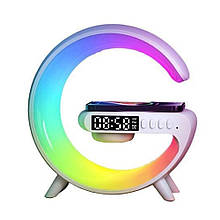 Настільна лампа нічник Light Sound Machine з бездротовою зарядкою 10W G63 White