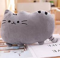М'яка іграшка подушка кіт Пушин 40 см (сірий)
