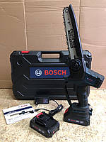 Аккумуляторная мини пила Bosch GSR190W8 24V, 5Аh. Бесщеточная, с индикатором, Шина 20см, веткорез Бош.