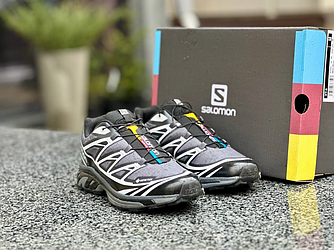 Чоловічі кросівки Salomon XT-6 black grey взуття Саломон Гортекс сірі з чорним текстиль весна осінь